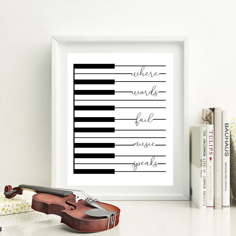 where words fail music speaks canvas prints