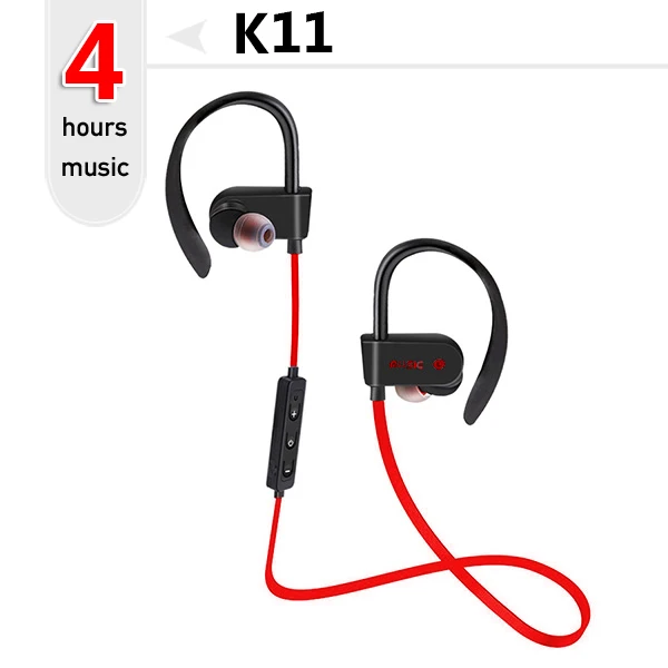 K11-Red-4Hour K98 Bluetooth наушники беспроводные наушники bluetooth Спортивная гарнитура стерео бас наушники с микрофоном для телефона - Цвет: K11-Red-4Hour