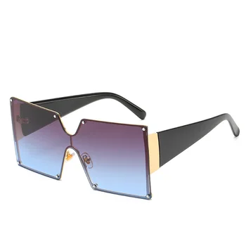 

Big Frame Siamese Sunglasses Man Oversized Sunglasses Women Square Gradient Glasses Pink Street Shooting Sexy Woman Fashion