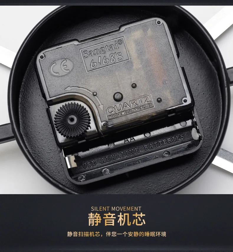 American Wrought Iron Wall Clock Cross-border Hot Sale Round Retro Roman Clock Silent Living Room Wall Clock