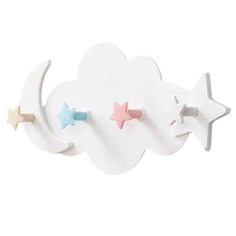 

Practical Bathroom Kitchen Hooks Moon Star Cloud Shaped Hanger Wall Self Adhesive Hook Decoration Clothes Holder Rack