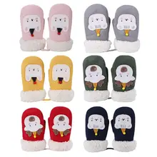 Детские зимние теплые варежки из 2 предметов, детские рождественские лыжные перчатки с героями мультфильмов, утолщенная муфта для рук, защита рук, перчатка для младенца и варежки