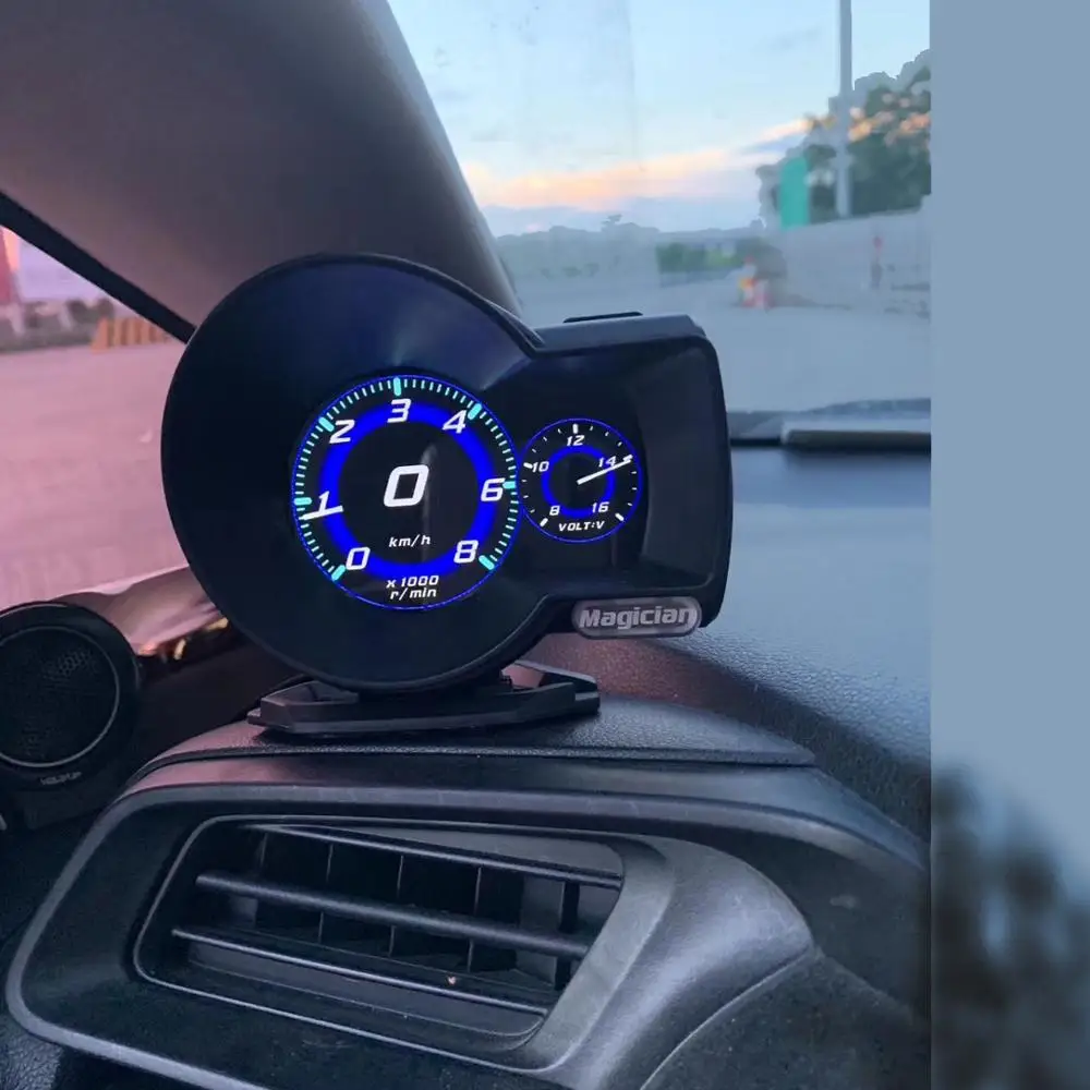 

Magician Meter Gauge OBD Head Up Display Boost Voltage Speed Oil Temp Water Temp English Manual
