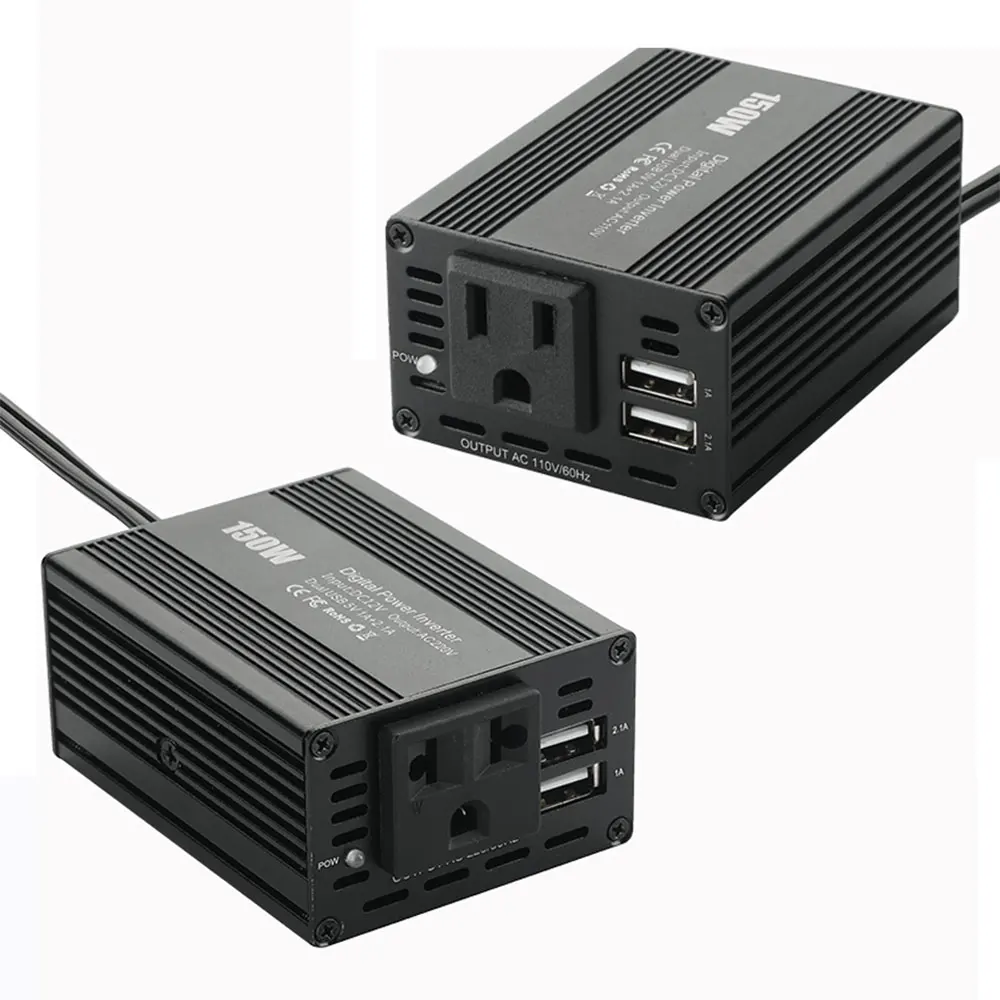 

150W Car Power Inverter DC 12V to AC110V/AC220V Converter with 3.1A Dual USB Car Charger Portable Car Adapter