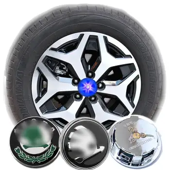 

56MM Led Car Logo Floating Wheel Center Cap Cover Waterproof Colorful Light Hub Lamp - RAPID FABIA YETI OCTIVA Superb - ECUTOOL