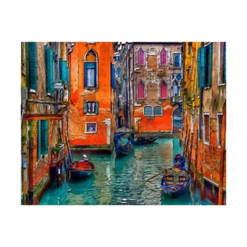 

Frameless Paint By Number Canvas Painting Kits Diy Landscape Painting By Numbers on Canvas Venice Home Decor
