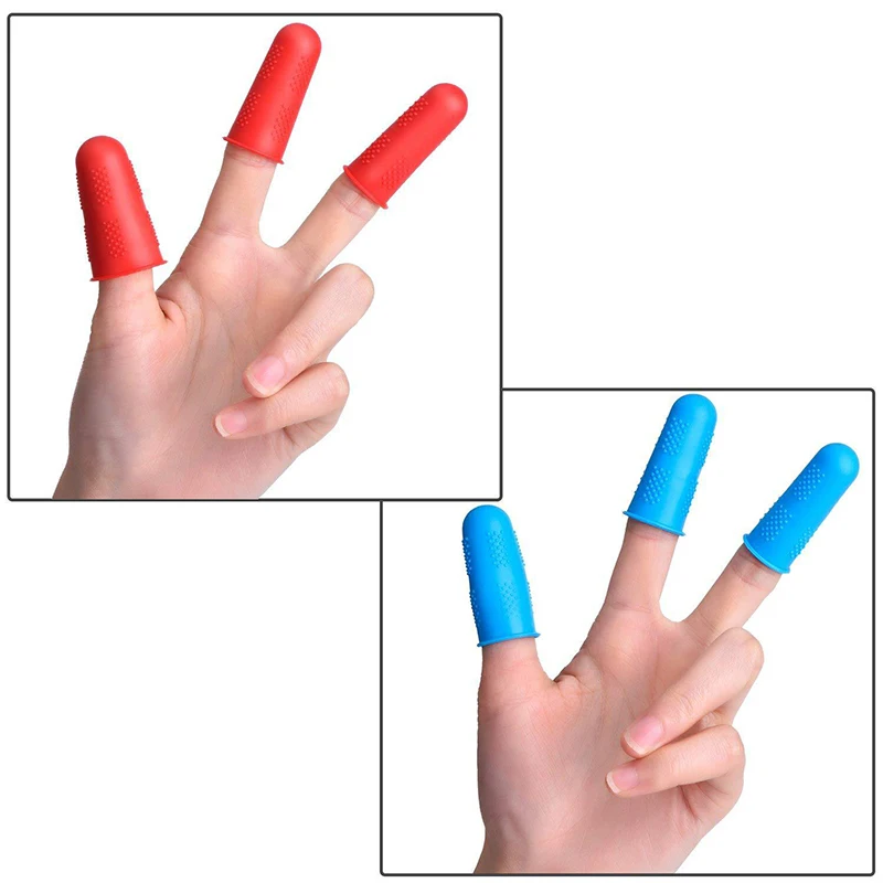 5pcs Silicone Finger Tips Elastic Protection Cover Random Color Anti-Burn Craft Work Hot Glue Gun / Craft / Sewist / Wax Tool