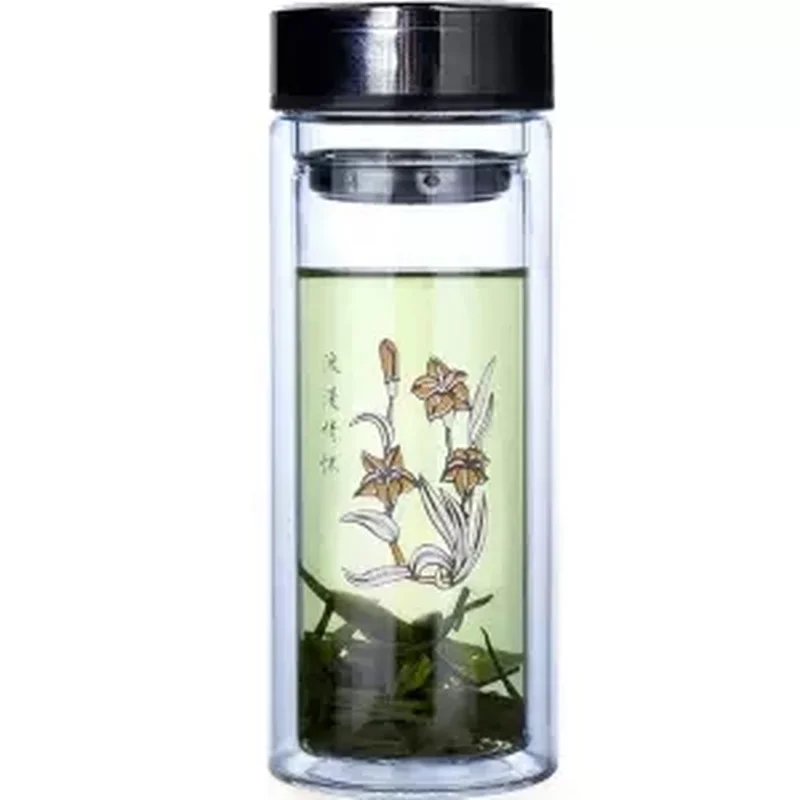 Двухслойное стекло для мужчин и женщин мужской стиль Чайный фильтр чашка воды