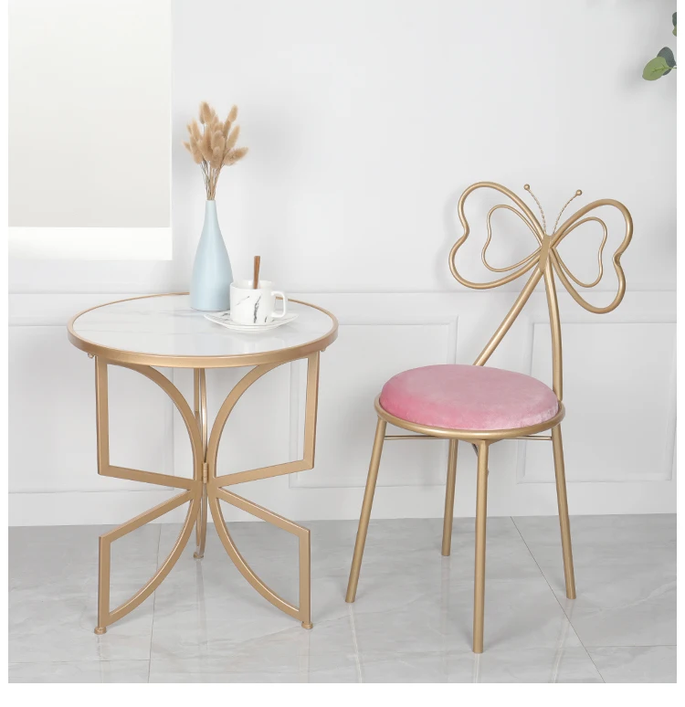 Chair Living Room Chairs Metal Butterfly Bow Backrest Make Up Dining Chair Desk Chairs кресло для отдыха chaises Salle Manger