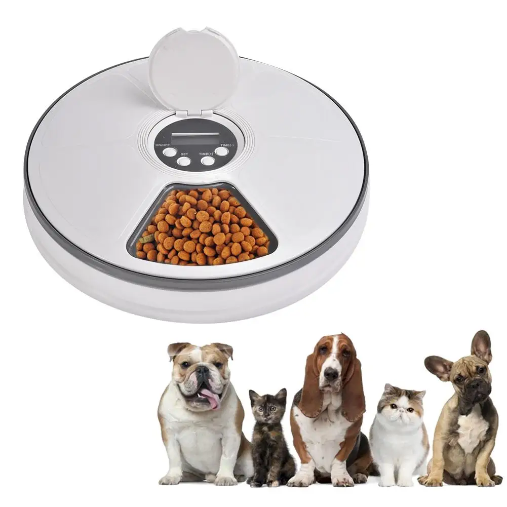

Automatic Pet Feeder Timing 6 Meals Food Distribution Unmanned Feeding Machine Smart Detachable Pet Feeder For Dog Cat Rabbit