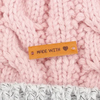 

Handmade with love labels, Leather Tags, personalized tags, knit labels, Custom Name, Handmade, Custom Design (PB2346)