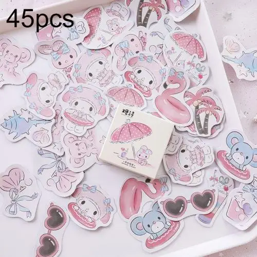 Multi Color 45 шт. Кокосовая пальма Фламинго самоклеющиеся Scarpbooking стикеры DIY Дневник наклейка дневник планировщик альбом винтажное Украшение печать - Цвет: Multi Color