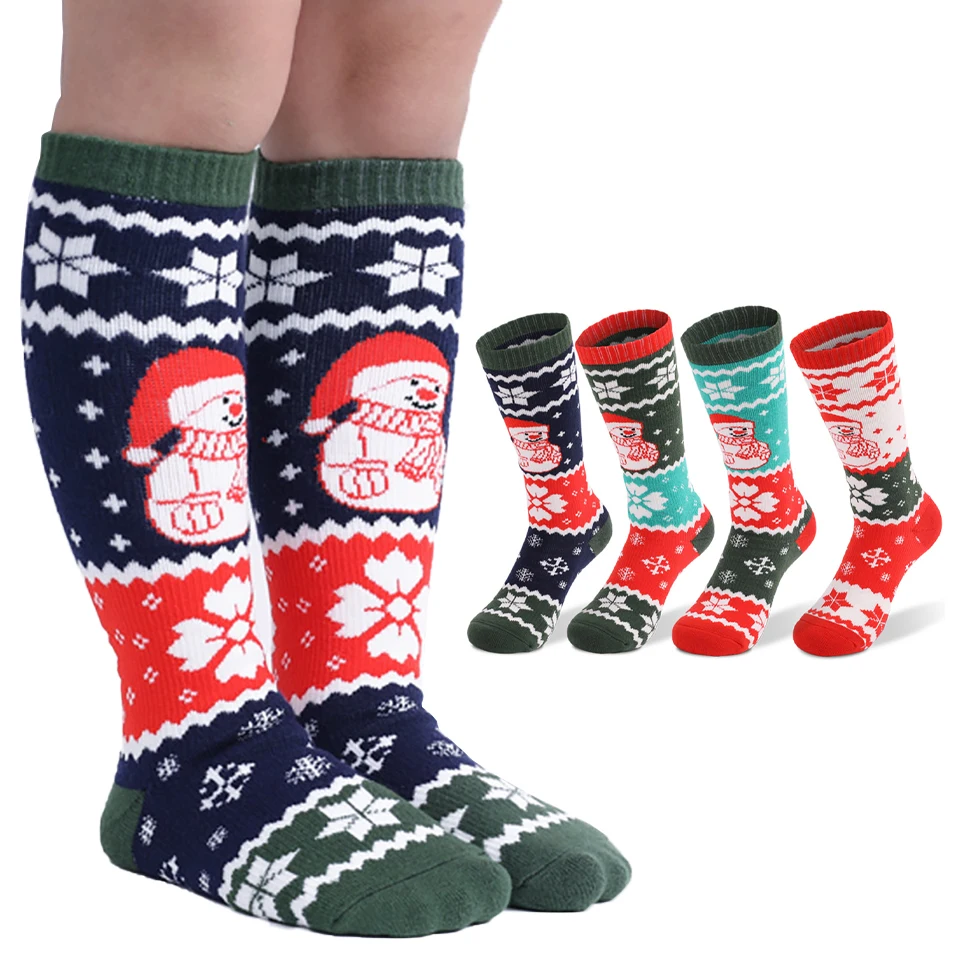 

Kids Boy Girl Winter Ski Socks Outdoor Ski Hiking Socks Sweat-absorbing Warm Soft Comfortable Thick Snow Winter Children Socks