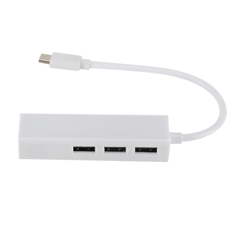 Grwibeou USB 2.0 3 Port Hub USB + Type-C USB 2.0 Lan Rj45 Ethernet Network Adapter Cable Portable High Speed Data Hub for Laptop lan adapter for mobile