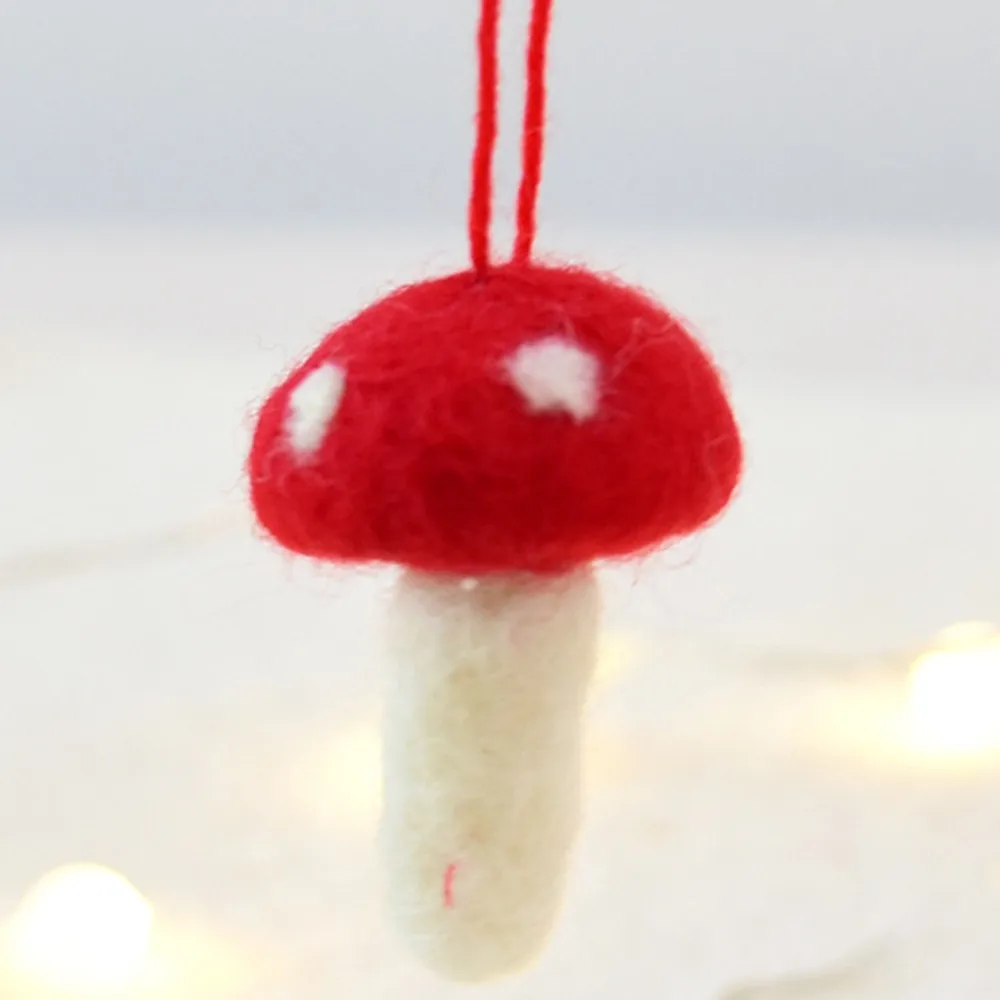 Small 4cm Рождественская сумка, шляпа, украшение, кулон в форме гриба, шерстяной фетр, висячие украшения, сделай сам, аксессуары для украшения рождественской елки - Цвет: Small 4cm