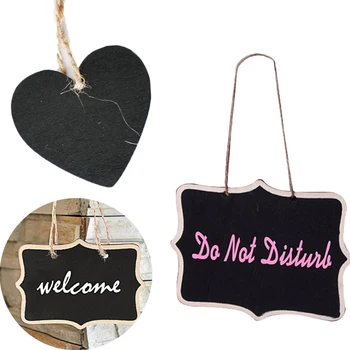 

10PCS Creative Mini Weddings Decoration Love Heart Small Square Chalkboard Message Board Advertising Board Blackboard