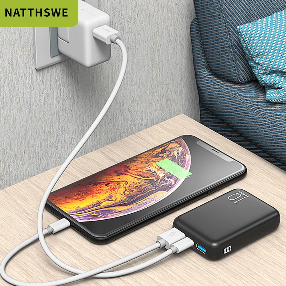 NATTHSWE 30000 мАч Внешний аккумулятор, внешний аккумулятор, USB внешний аккумулятор, портативное зарядное устройство для мобильного телефона Xiaomi iphone huawei