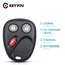 Keyyou fob 315 mhz myt3x6898b 3 botões chave de controle remoto do carro para chevrolet trailblazer para buick rainier para gmc envoy chave do carro