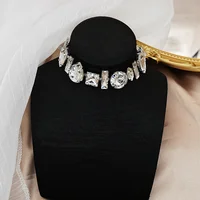 Colliers ras du cou géométriques en cristal FYUAN pour femmes, colliers chaîne de clavicule en forme de goutte d'eau, bijoux tendance 3