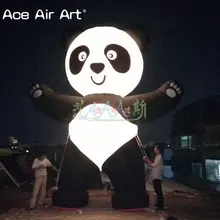 5 м H белый светодиод модель панды надувной pande relica, животное мультфильм стоящий для Sypurus