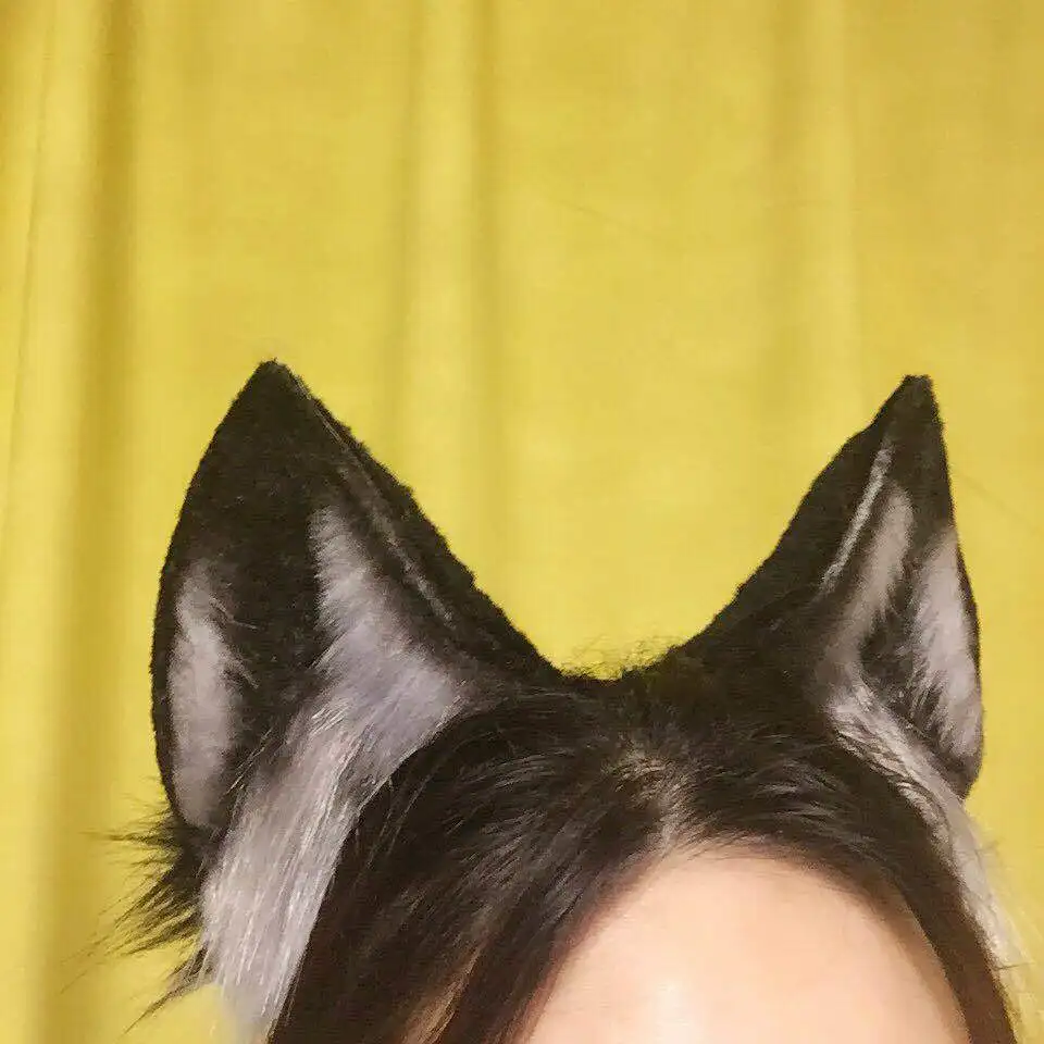 Новинка Лолита косплей черная собака neko уши лисы повязка на голову ободок для волос для девочек и женщин carnaval аксессуары
