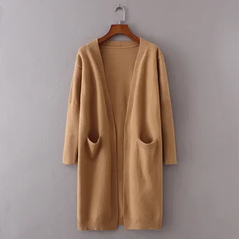 

Long Sleeve Sweater Ladies Casual Loose Gray color Tops Regular Size Autumn Winter Clothes Cotton Blend