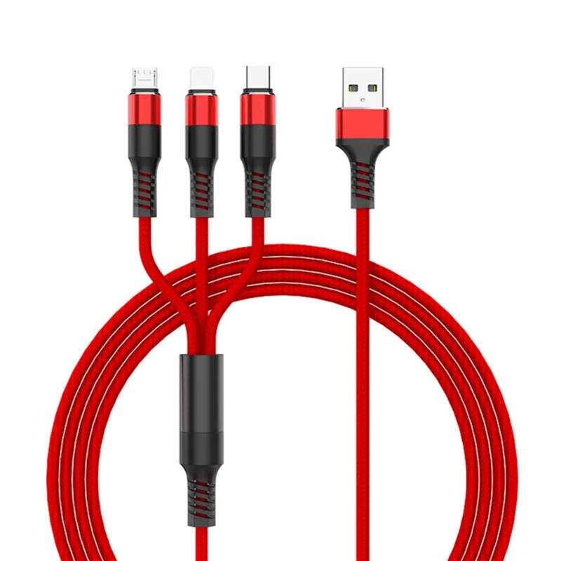 

Phone Cable 3 In 1 Usb Cable for Iphone Type C Micro USB Charging Cable Cord Android Data Line for Lightning Cable Iphone Cord