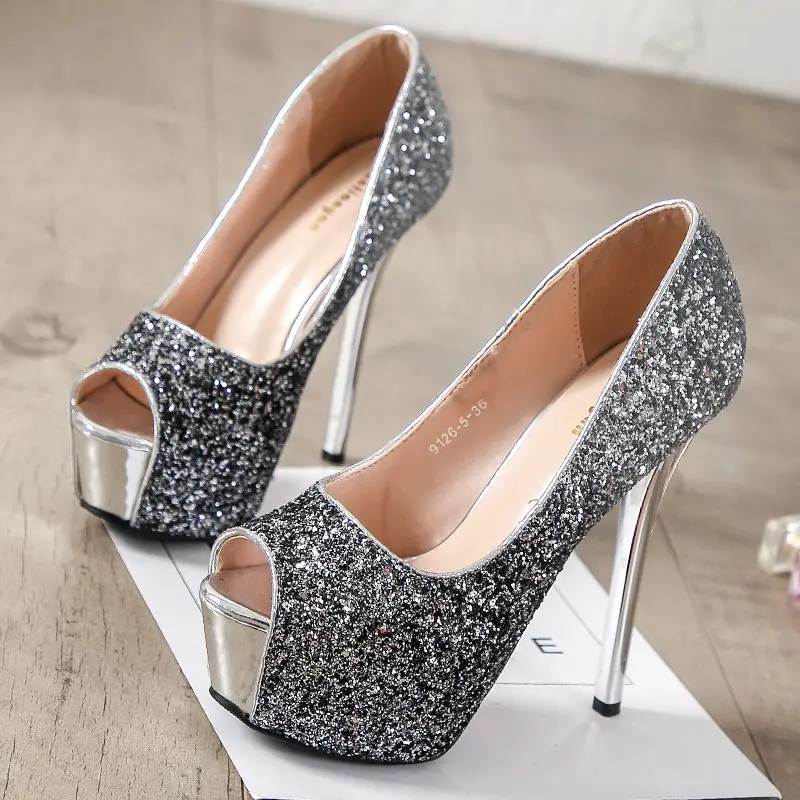 Женские пикантные туфли-лодочки с открытым носком на высоком каблуке обувь на платформе свадебные вечерние туфли золотого, черного, розового цвета женские туфли-лодочки женская обувь для вечеринок