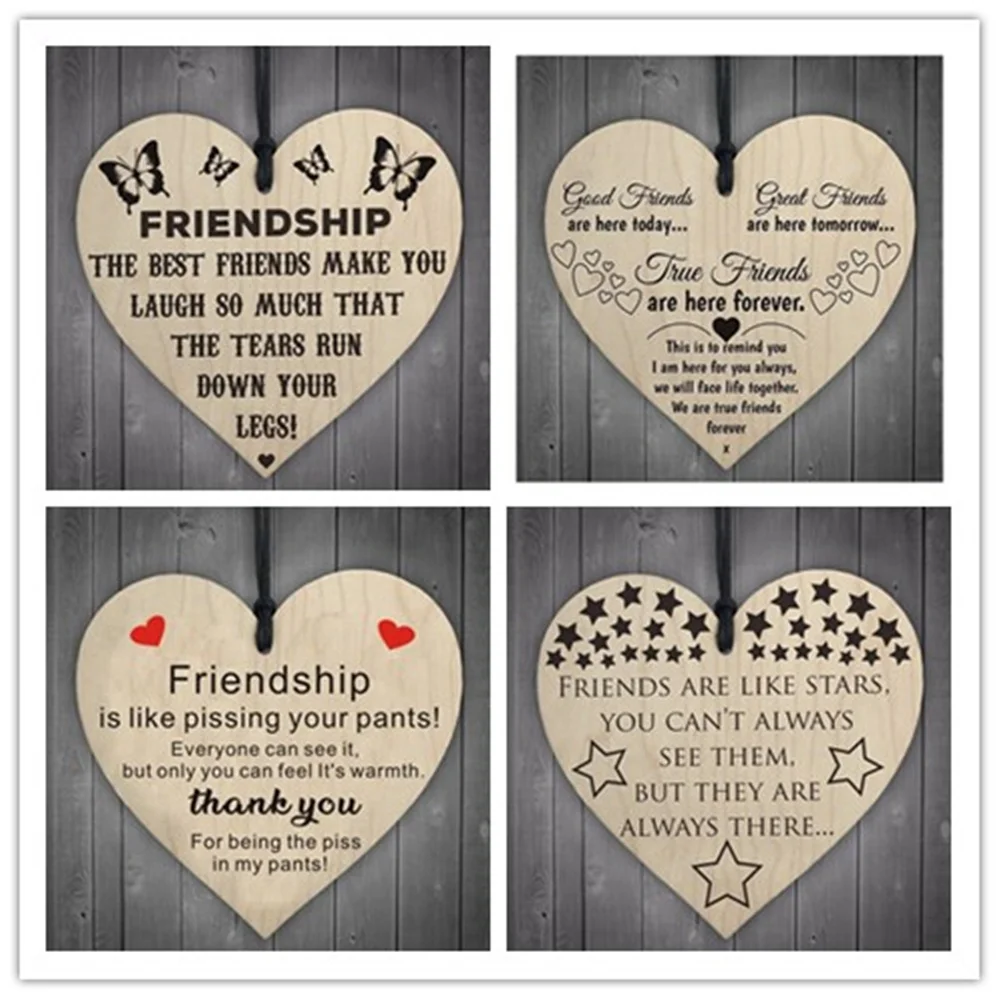 

Friendship Tears Good Friends Are Like Stars Wooden Hanging Heart Best Friends Plaque Christmas Home DIY Tree Decorations