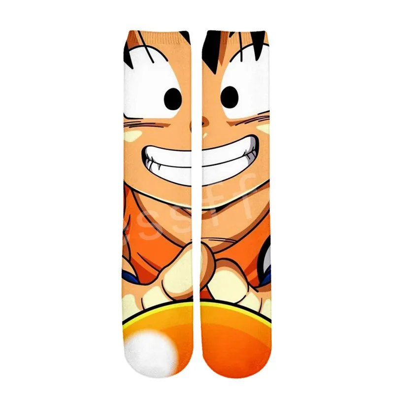 Tessffel Горячая Аниме Dragon Ball Z Goku Saiyan Harajuku, унисекс, Повседневные детские носки, модель 3D полный с рисунком кролика для мальчиков и девочек/мужские/женские разноцветные безбортные носки S-3 - Цвет: Like pic