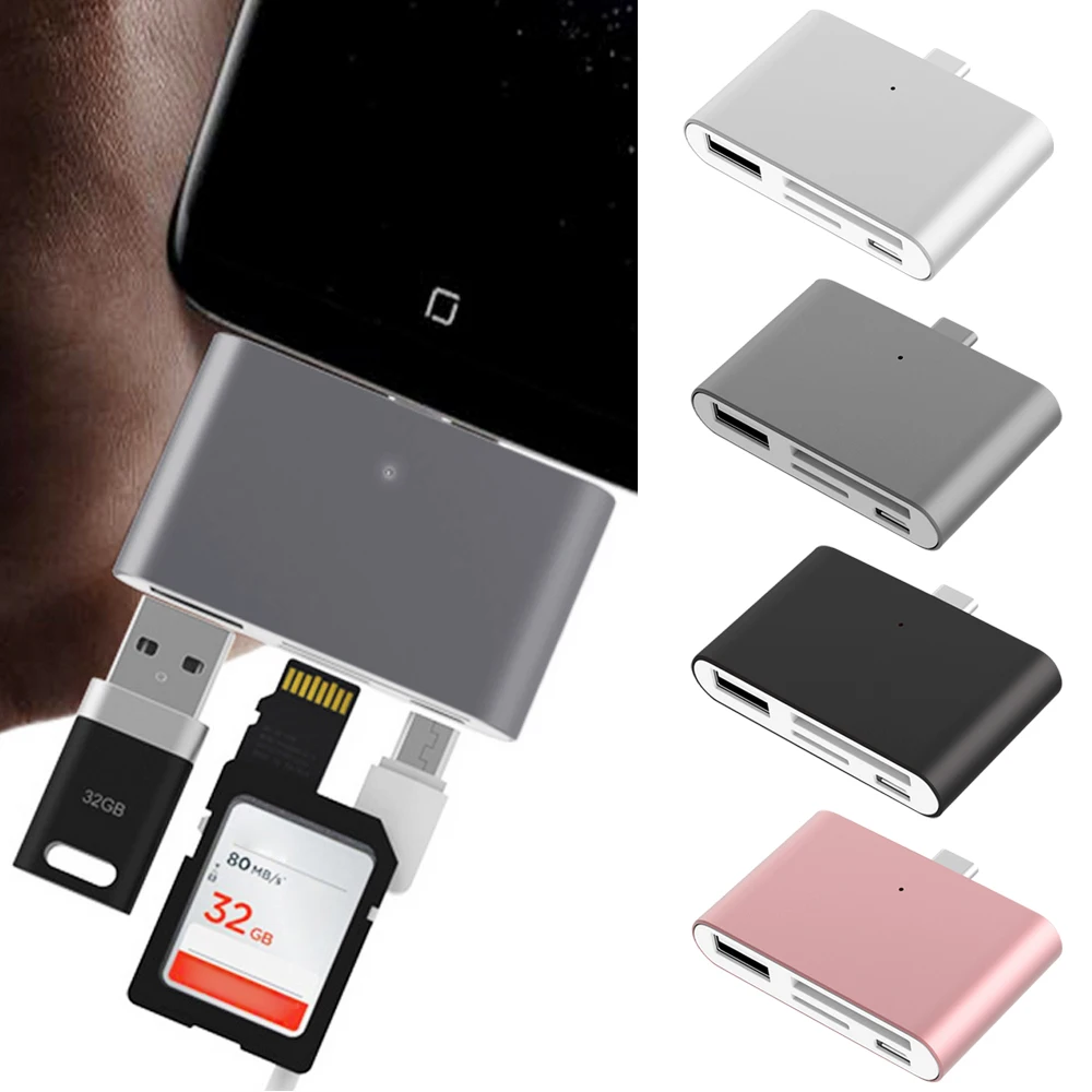 VONETS многофункциональный концентратор Type C OTG USB кардридер адаптер для CF SD TF карты