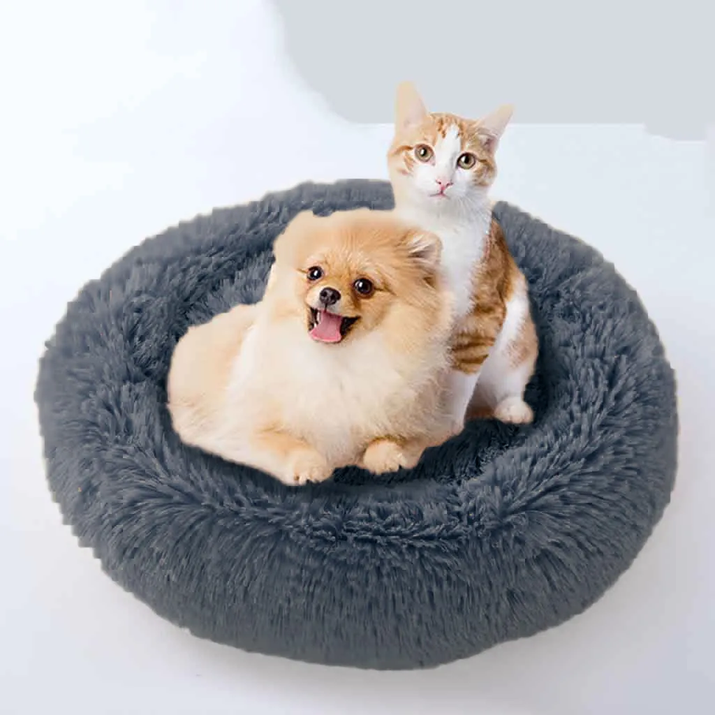 

Dog Round Cat Winter Warm Sleeping Bag Long Plush Soft Pet Bed Calming Bed For Small Dogs Cats Nest Sleeping Bed Puppy Mat