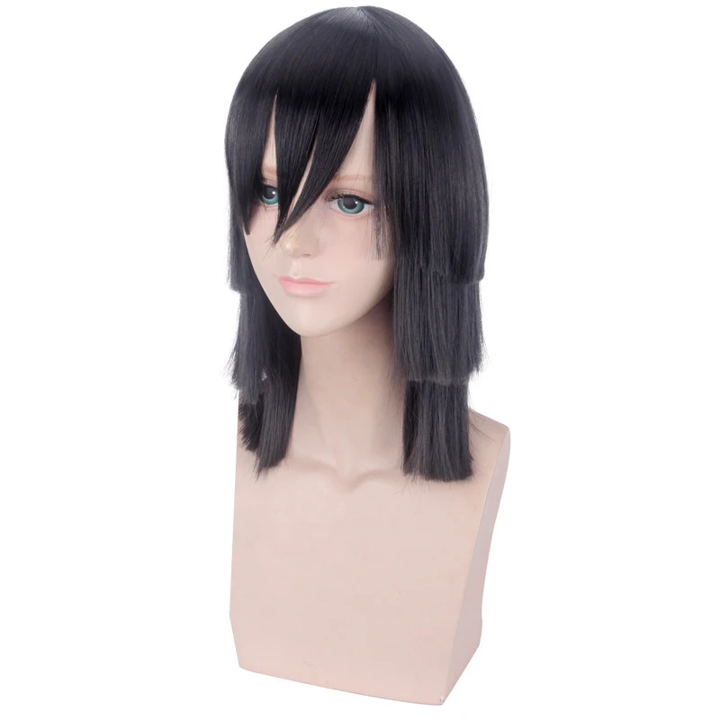 Anime Demon Slayer Kimetsu no Yaiba Iguro Obanai Black Wig Cosplay Costume Men Women Heat Resistant Synthetic Hair Wigs