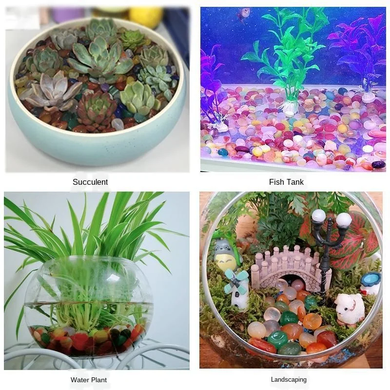 Decorative Stones 500g Natural Agate Original Stone Small Colorful Agate Rain Flower Stone Pebble Fish Tank Hydroponic Potted Decoration E11367