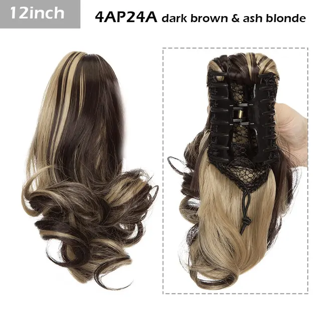 S-noilite Syntheitc Big Grab Ponytail Hair Extension Claw Clip In Ponytail Extension Hair Fake Hairpiece For Women Daily Party 12-1698