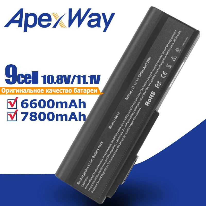 ApexWay Аккумулятор для ноутбука Asus A32 M50 A33 90 NED1B2100Y G50V G51J G51V G60 L50 G50 G50g G50Vt X55|laptop