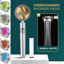 Rainfall Shower Head Water Saving Helix Eco-Shower Head Set with Filter 360° Rotatable Gold Shower Head Bathroom Accessories