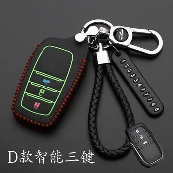 

Leather Car Key Case Cover For Toyota Chr C-hr Land Cruiser 200 Avensis Auris Corolla Smart Keychain Shell Accessories