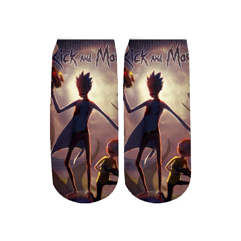 Новейшие Rick and Morty 3D печатных мультфильм милые короткие носки для мужчин женщин harajuku корейские носки RS-012 - Цвет: 24
