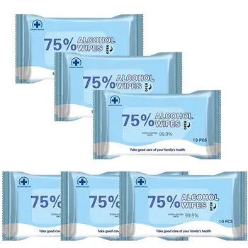 

1/5/6/10 Packs Disposable Sterilization Alcohol Wet Wipes Tissue