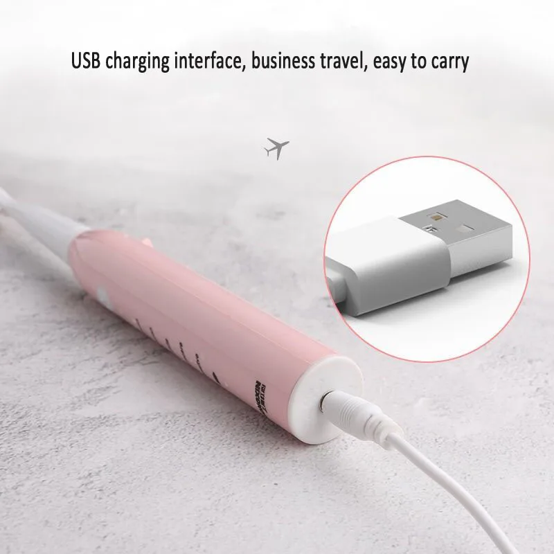 Электрическая ультразвуковая зубная щетка режим USB зарядки мягкий мех