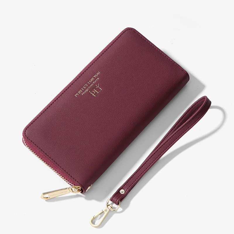 

Large Capacity Long Clutch Women Wallets Cell Phone Pocket Card Holder Wristlet Purse Female Wallet Zipper Carteras NEW