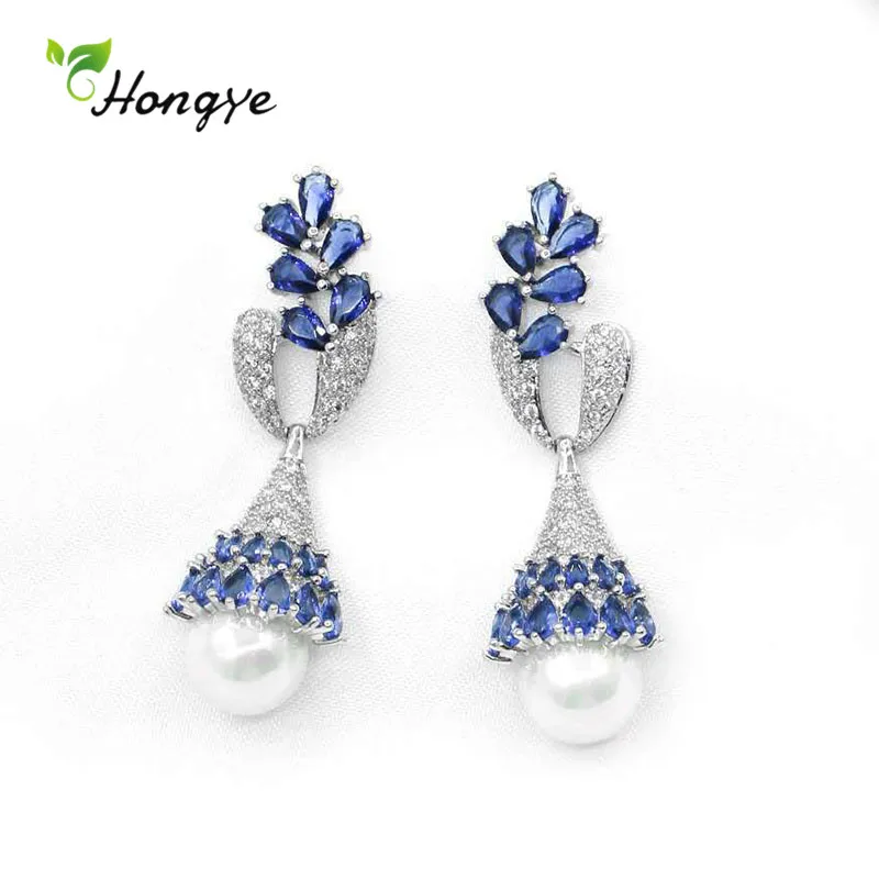 

Hongye Irregular Vintage 5 Colors Zircon Pearls Drop Earrings for Women Fashion Simple Anniversary Jewelry Brincos Hot Sale
