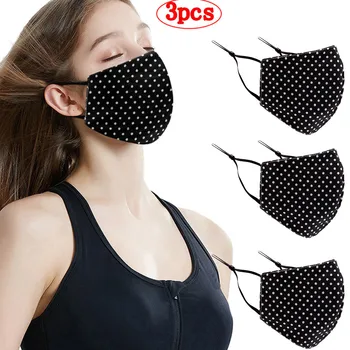 

3PCS Washable Mouth Face cover fabric cover case PM2.5 Respirator Mouth-muffle protective reusable mascarillas lavable