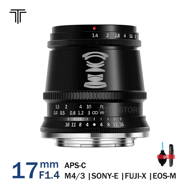 Obiettivo Ttartisan 17Mm F1.4 Aps-C Per Sony E Fuji X Canon Eos-M Panasonic Olympus M4/3 Leica L Mount Fotocamere Obiettivo Gh5 M50 Xt3 A6300