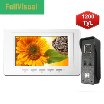 

Fullvisual 7 Inch Video Doorbell Intercom Video Door Phone Camera Dual Way Talk Unlock 1200TVL Metal Outdoor Unit IR Night View