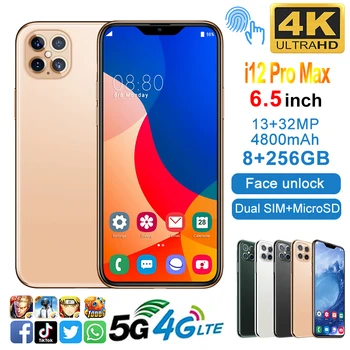 

Global 2020 New i12Pro Max Phone 10-core 8G 256G Dual Card Dual Standby 6.5inch Full-screen Ultrabook Mobile Phone 4G5G Network