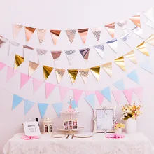 Волнистые бронзовые вымпели праздничный день рождения вечерние украшения пятиконечная звезда Висячие вымпелы баннер