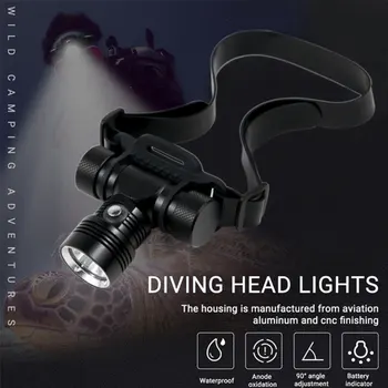 

LEDHeadlight Waterproof Headlight Strong LightUSBRechargeable Night Fishing Light Outdoor Lighting LampMulti-Function Dive L