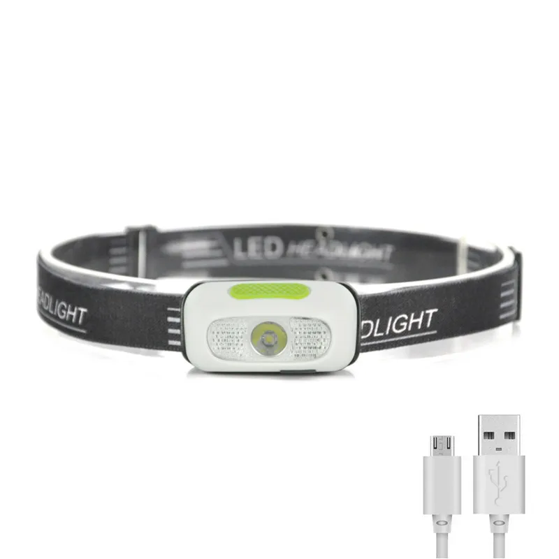 Светодиодный R5 налобный мини-фонарь красный белый головной светильник USB Перезаряжаемые Головной фонарь вспышка светильник Светильник Кемпинг+ USB линия - Испускаемый цвет: Light